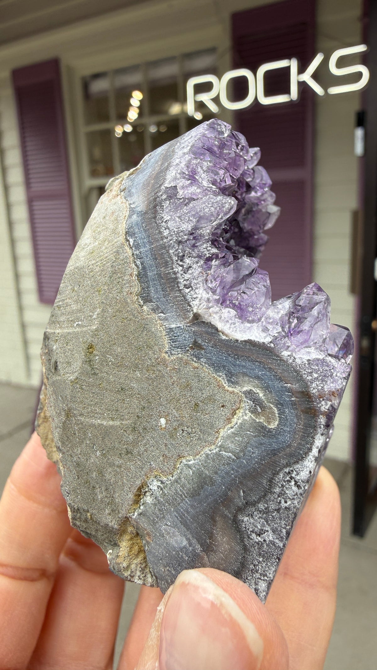 Amethyst Druzy Cut Base- Uruguay - 2.6 inches