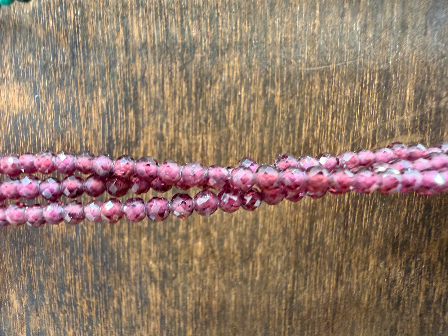 Anklet Garnet 2mm Faceted