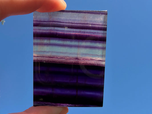 Rainbow Fluorite Flat Cabochon - Rainbow Fluorite Slab - Fluorite Window