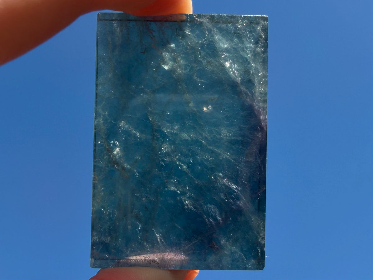 Rainbow Fluorite Flat Cabochon - Rainbow Fluorite Slab - Fluorite Window