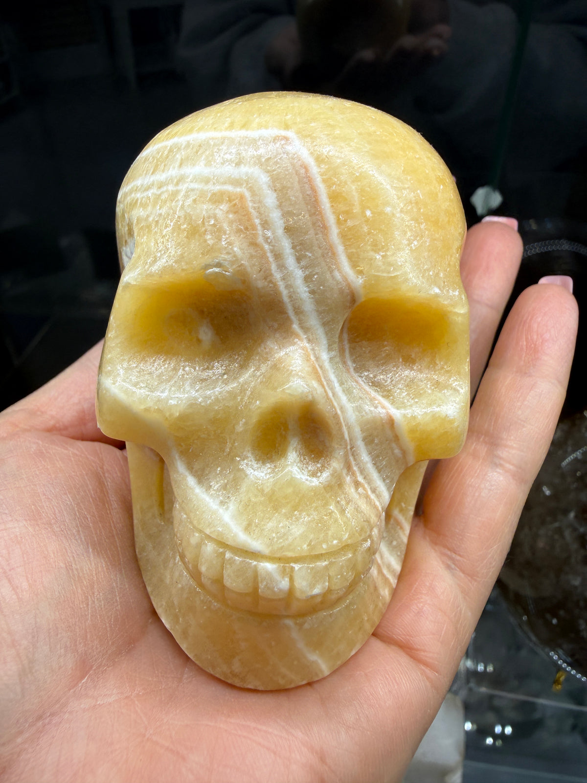 Orange Calcite Skull