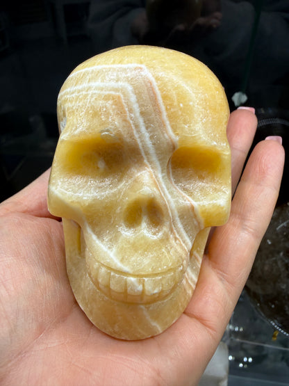 Orange Calcite Skull