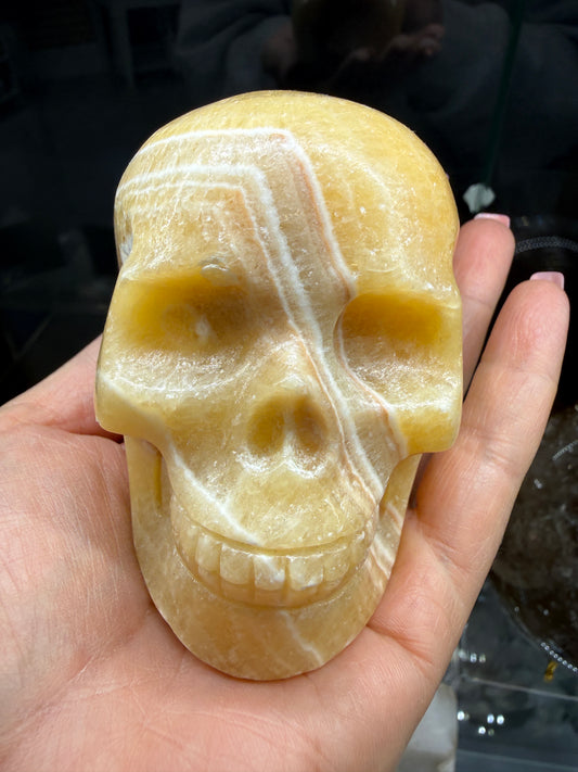 Orange Calcite Skull