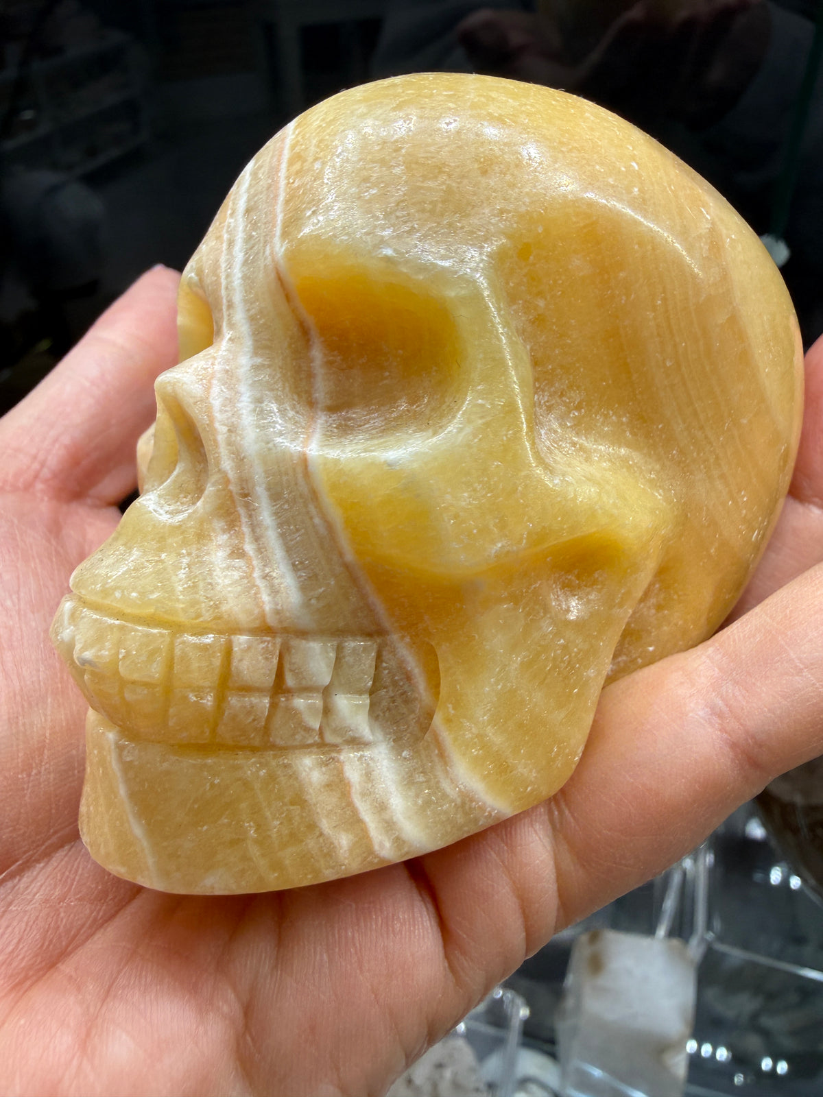 Orange Calcite Skull