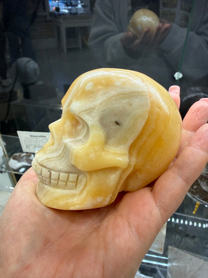 Orange Calcite Skull