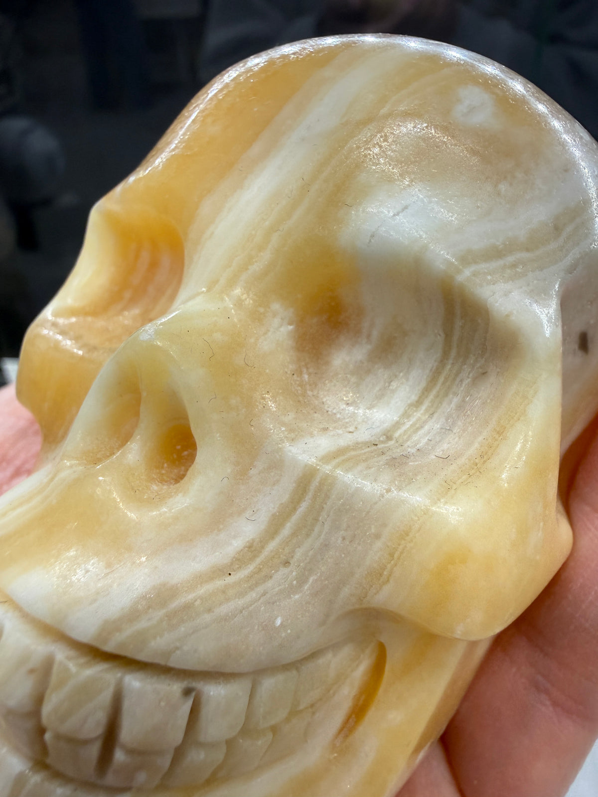 Orange Calcite Skull