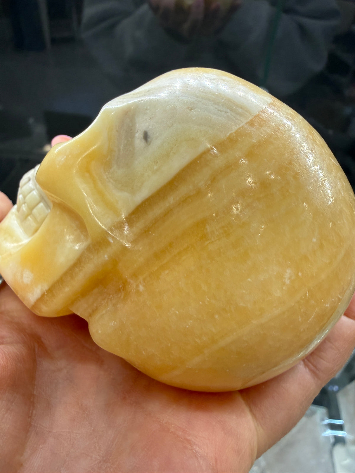 Orange Calcite Skull