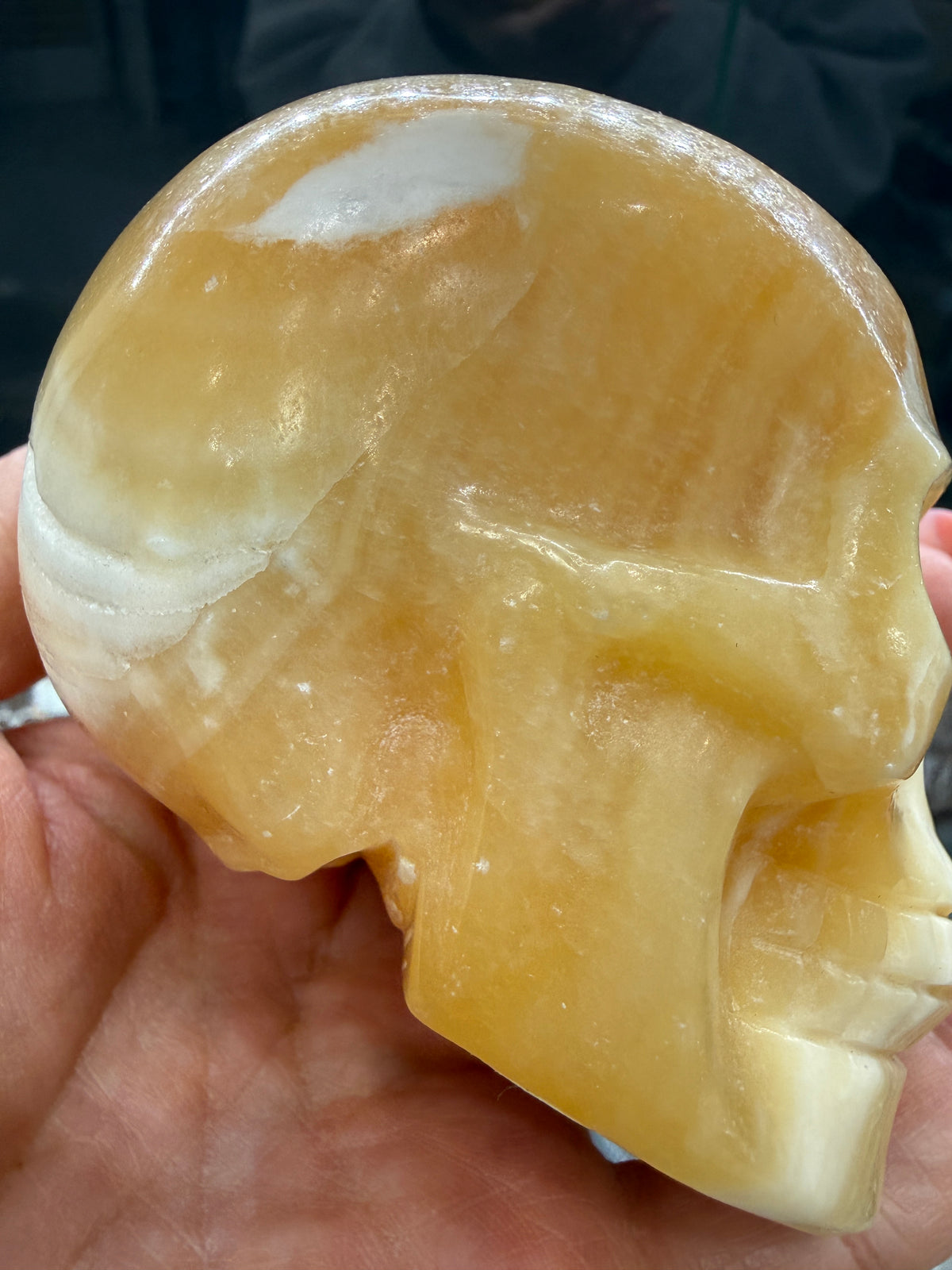 Orange Calcite Skull