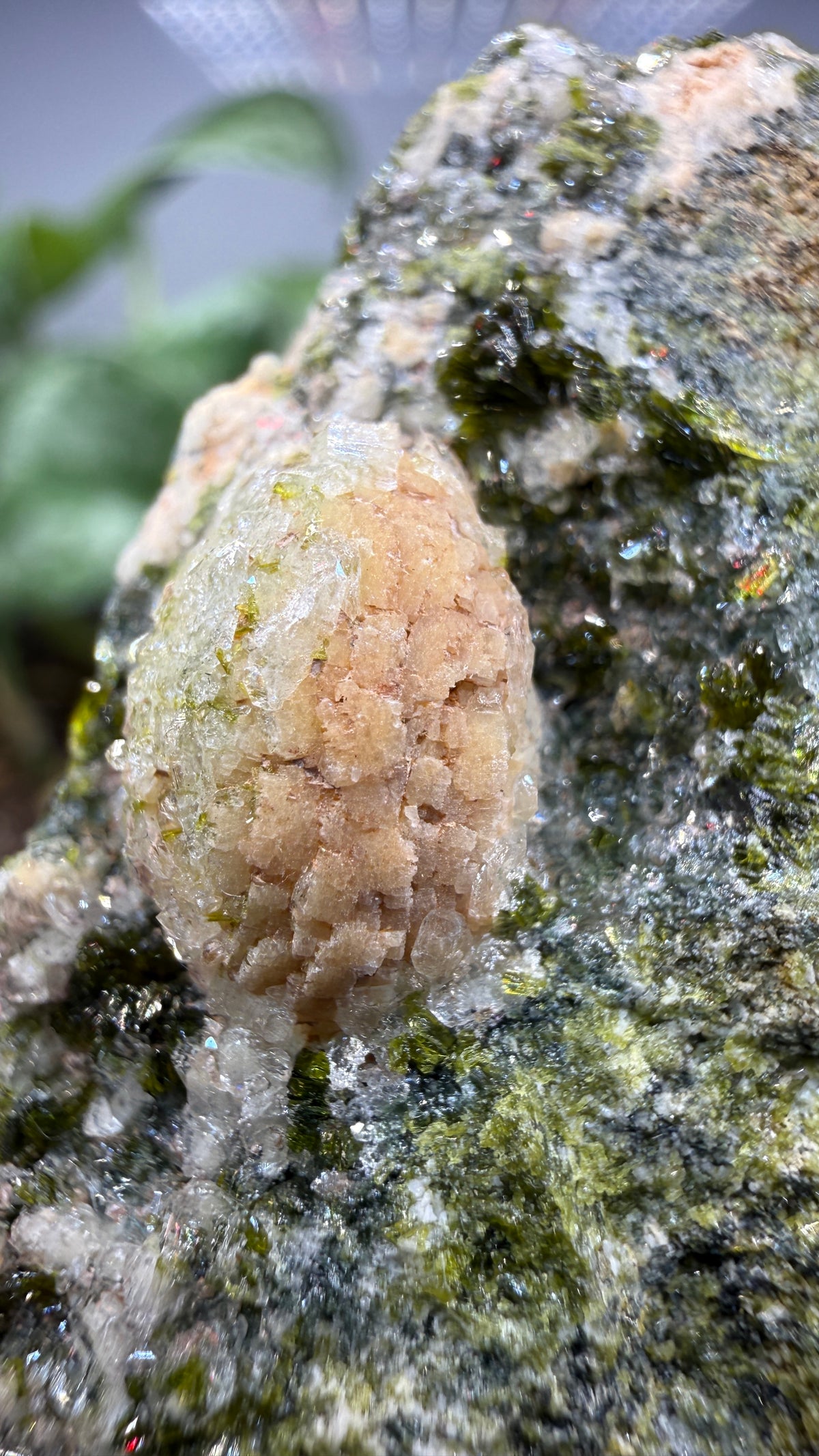 Prehnite with Epidote- Imilchil, Midelt Province, Drâa-Tafilalet Region, Morocco