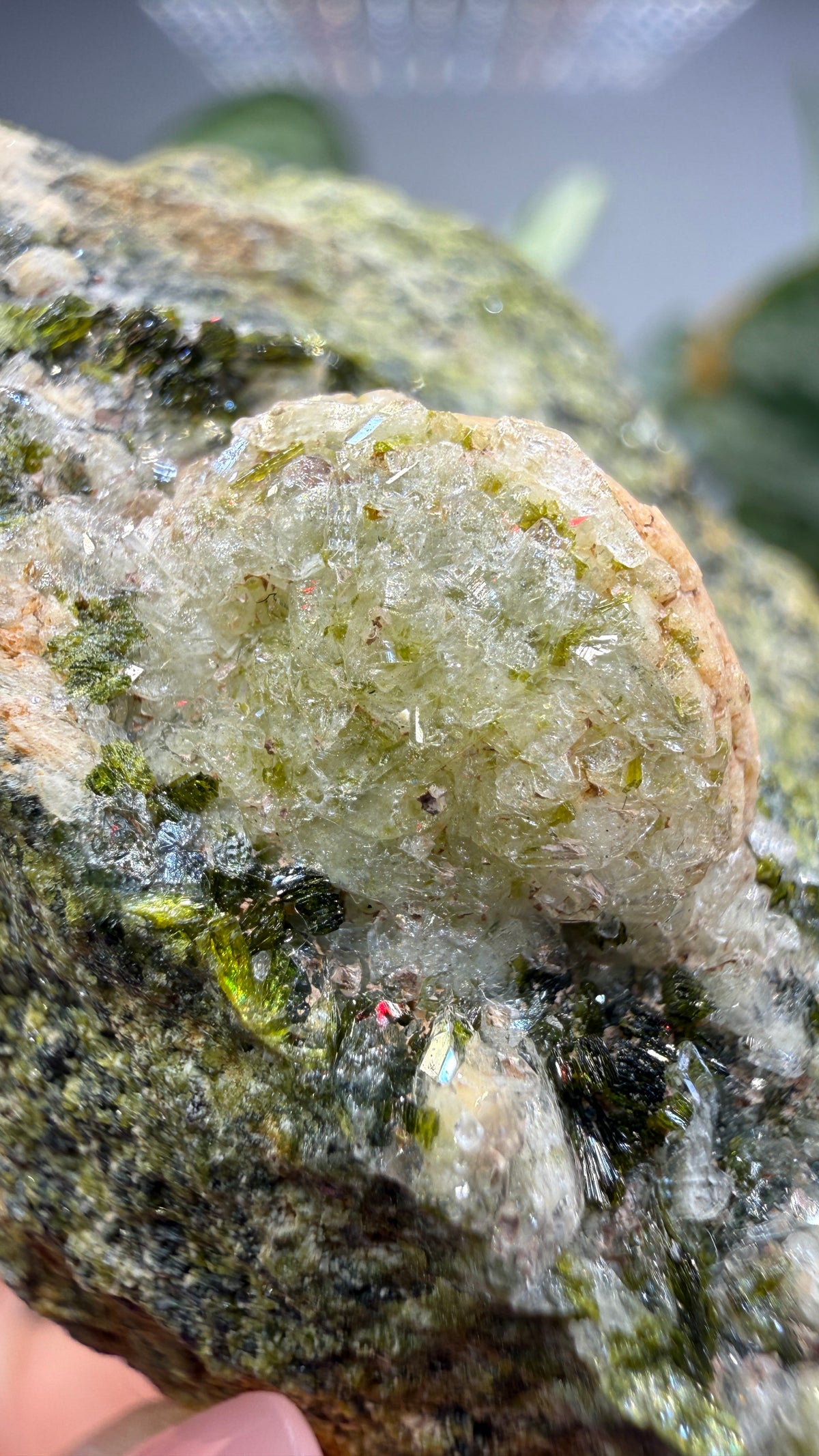 Prehnite with Epidote- Imilchil, Midelt Province, Drâa-Tafilalet Region, Morocco