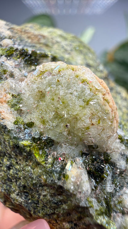 Prehnite with Epidote- Imilchil, Midelt Province, Drâa-Tafilalet Region, Morocco