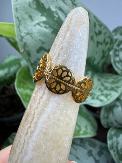 Sunburst Adjustable Ring– 18K Gold-Plated Stainless Steel