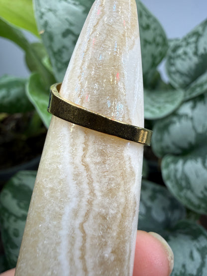 Midnight Shimmer Enamel Adjustable Ring– 18K Gold-Plated Stainless Steel