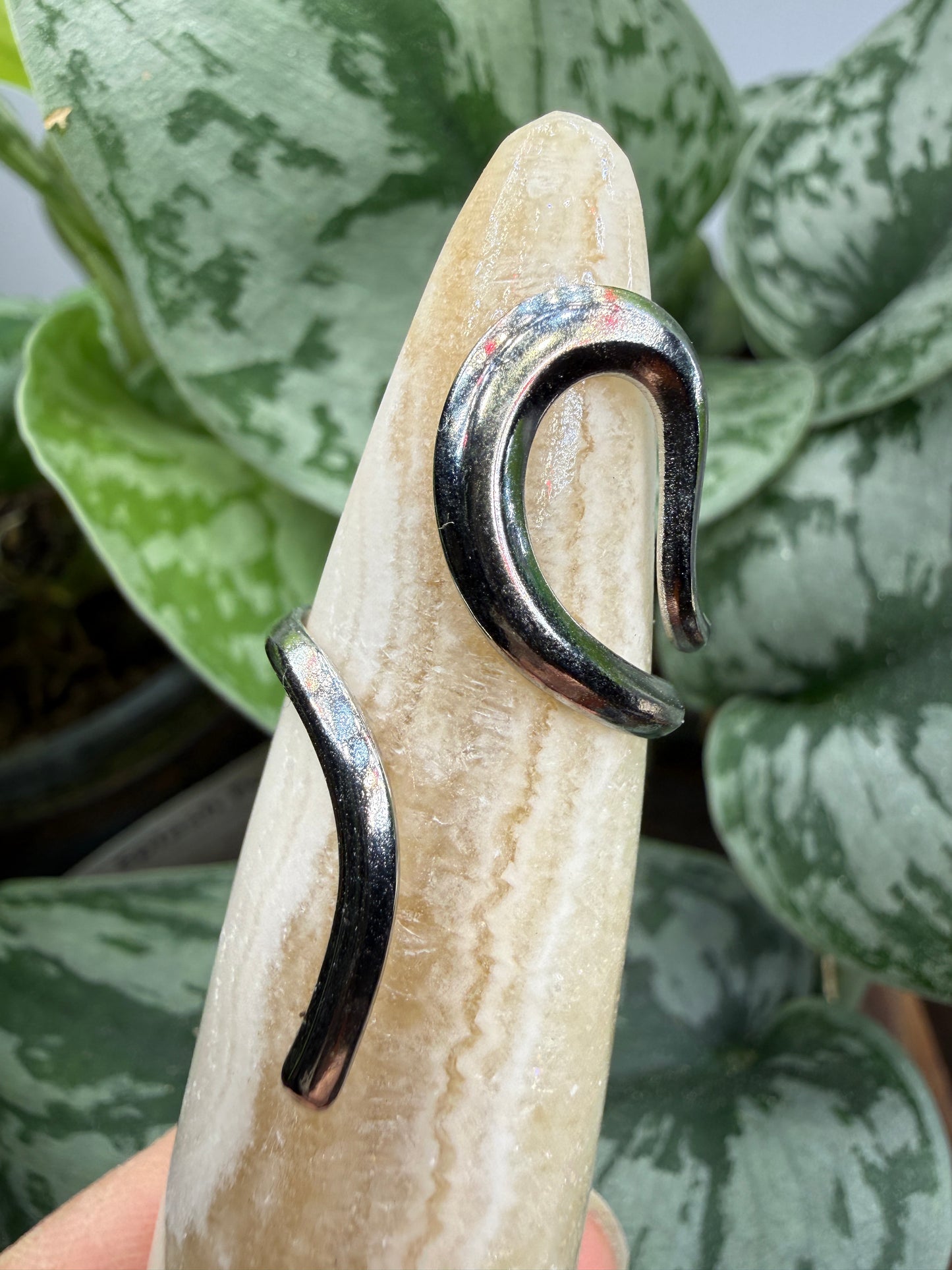 Open Curve Large Adjustable Ring- 316L Stainless Steel