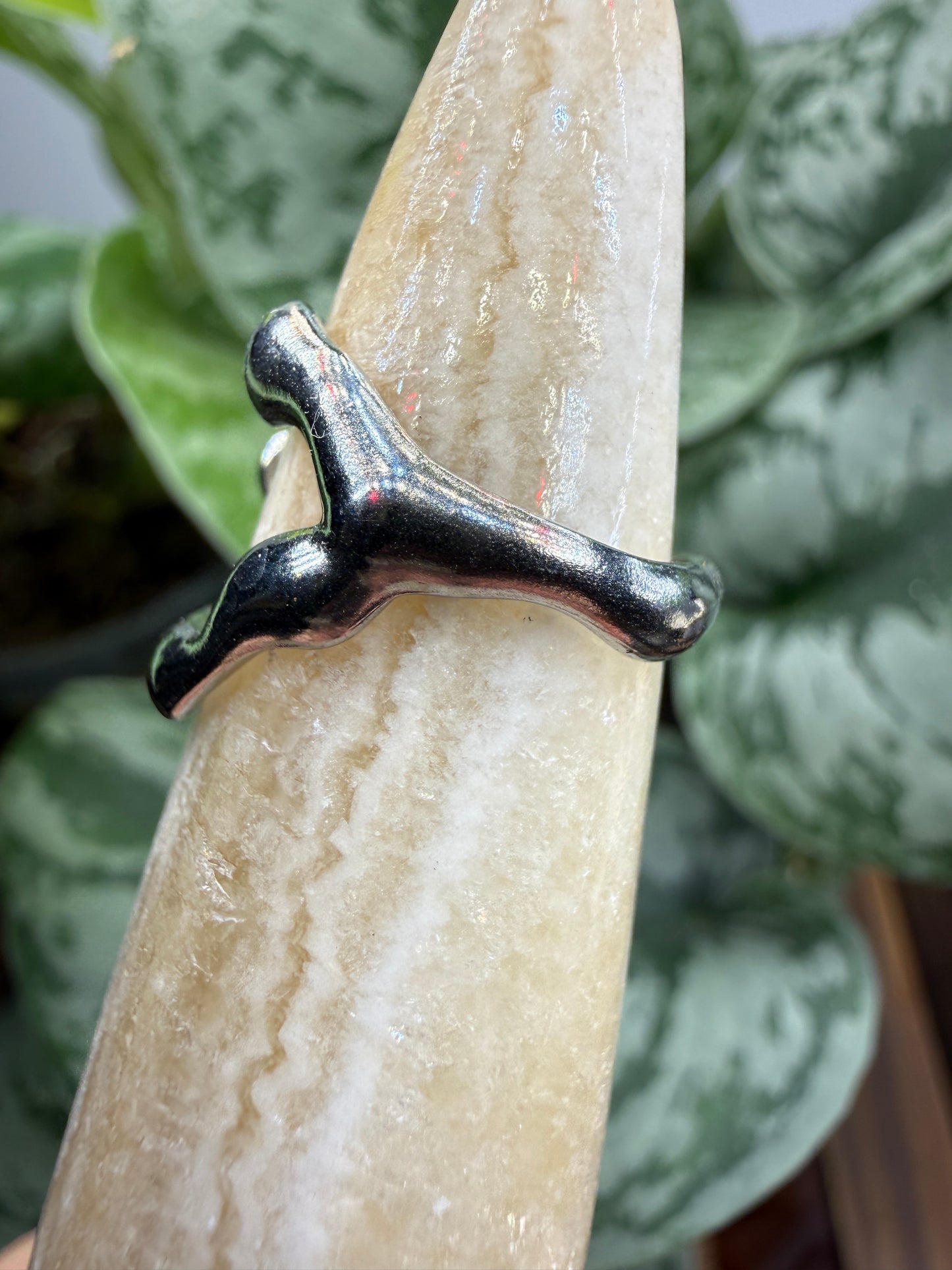 Sculptural Branch Wrap Adjustable Ring – 316L Stainless Steel