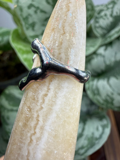 Sculptural Branch Wrap Adjustable Ring – 316L Stainless Steel