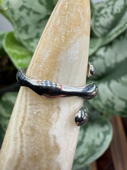 Sculptural Branch Wrap Adjustable Ring – 316L Stainless Steel