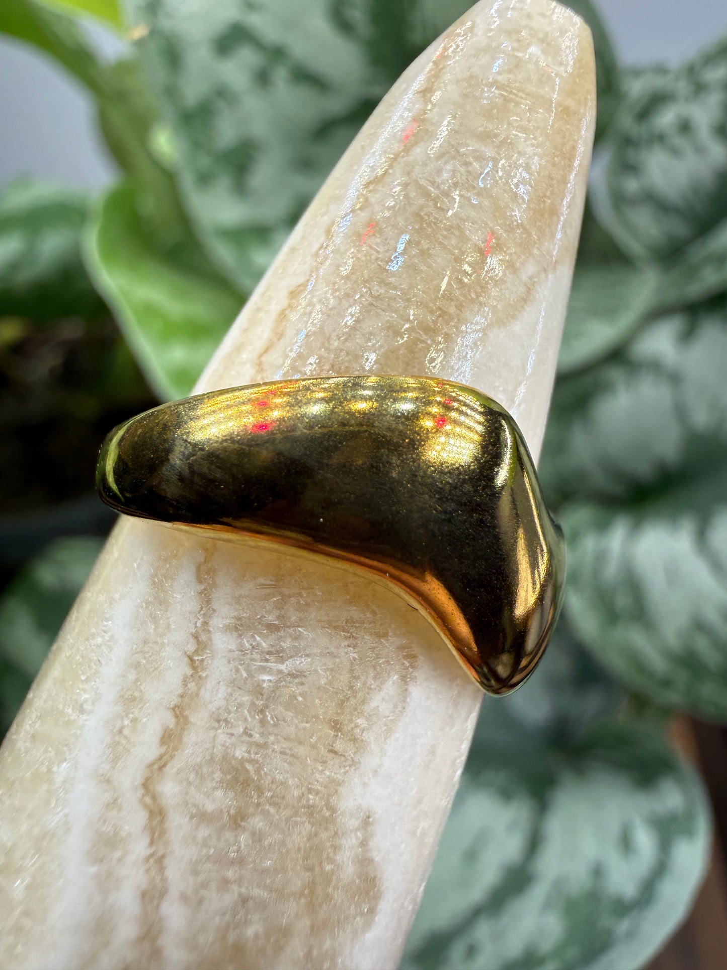Biomorphic Ring Adjustable– 18K Gold-Plated Stainless Steel