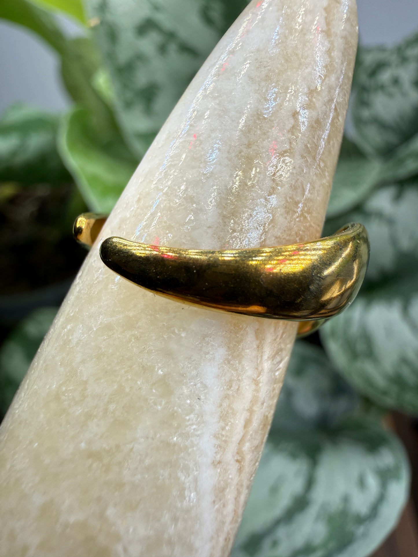 Biomorphic Ring Adjustable– 18K Gold-Plated Stainless Steel
