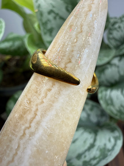 Biomorphic Ring Adjustable– 18K Gold-Plated Stainless Steel