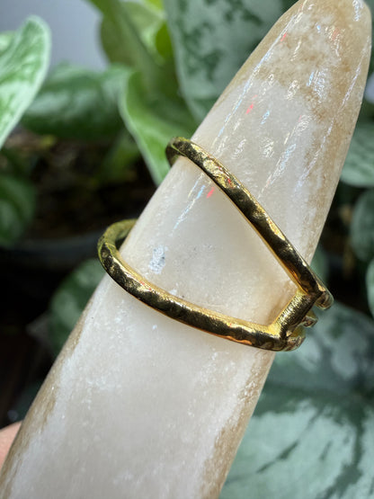 Hammered Open Adjustable Ring– 18K Gold-Plated Stainless Steel