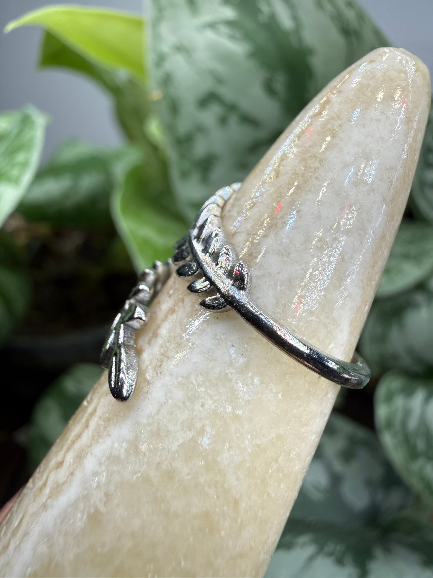 Leaf Wrap Adjustable Ring – 316L Stainless Steel
