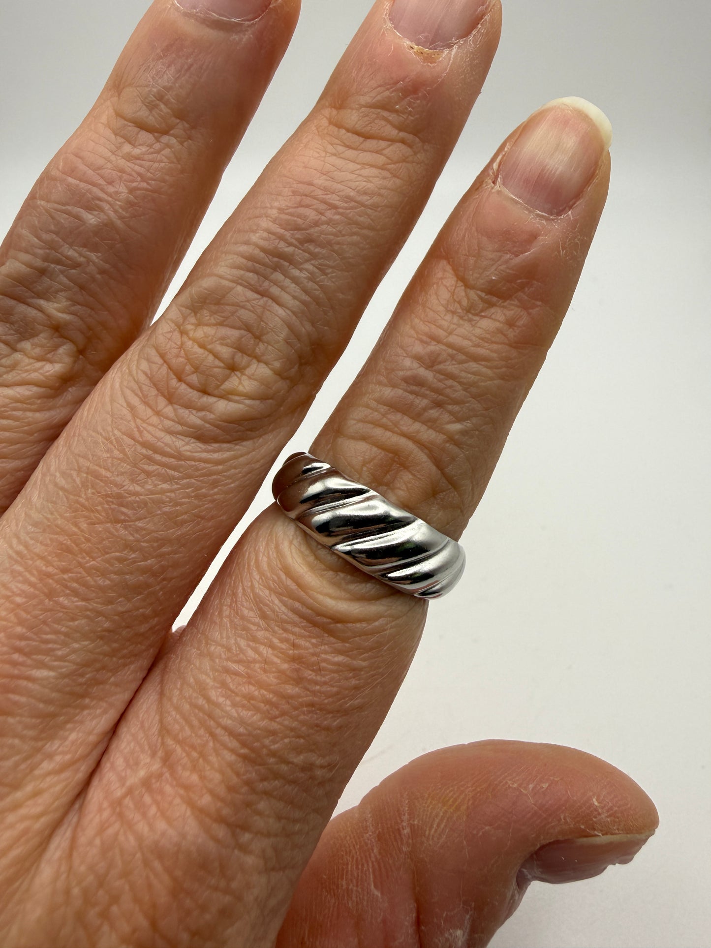 Twisted Stainless Steel Adjustable Ring- 316L Stainless Steel