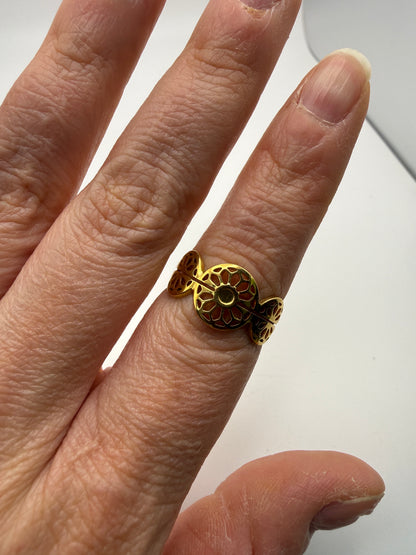Sunburst Adjustable Ring– 18K Gold-Plated Stainless Steel