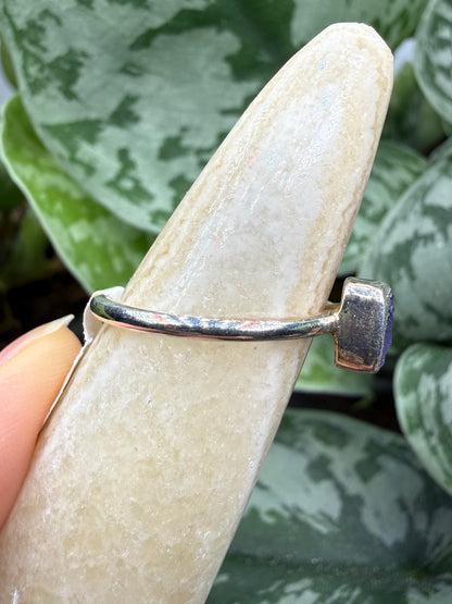 Natural Rough Tanzanite Ring Size 7 in .925 Sterling Silver- Freeform Bezel Setting