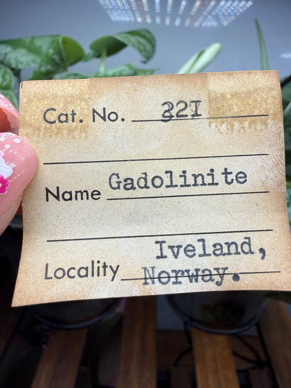 Gadolinite- Iveland, Agder, Norway