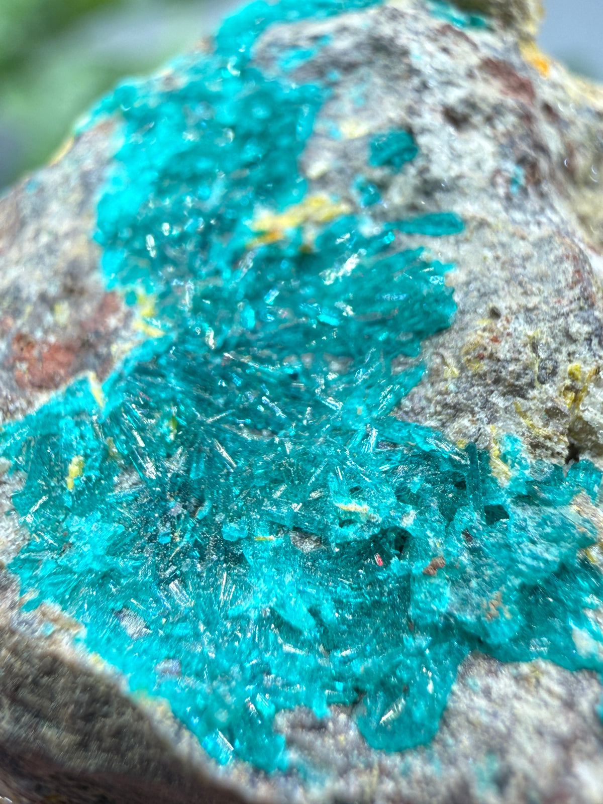 Dioptase- Tiger, Mammoth–St. Anthony Mining District, Pinal County, Arizona, USA
