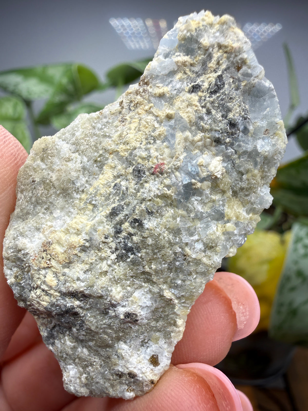 Merwinite with Vesuvianite- Crestmore Quarries (Probable), Crestmore, Jurupa Valley, Riverside County, California, USA