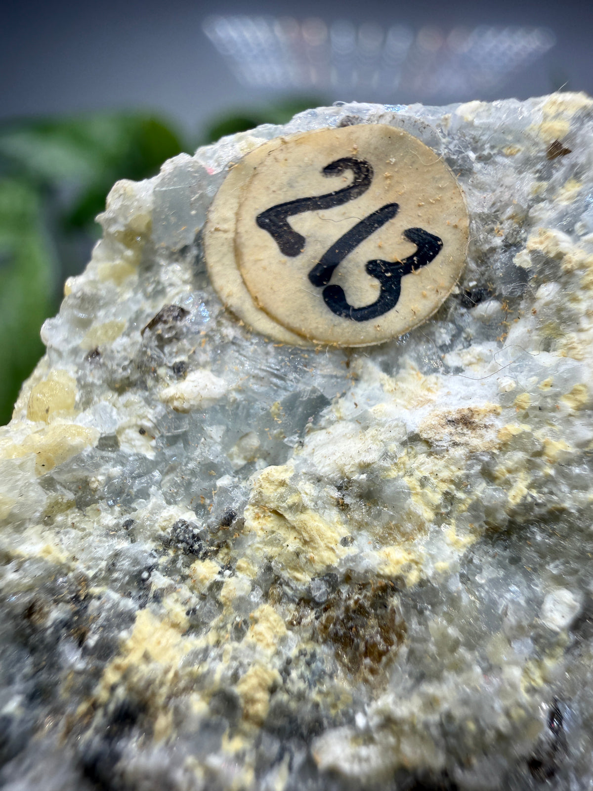 Merwinite with Vesuvianite- Crestmore Quarries (Probable), Crestmore, Jurupa Valley, Riverside County, California, USA
