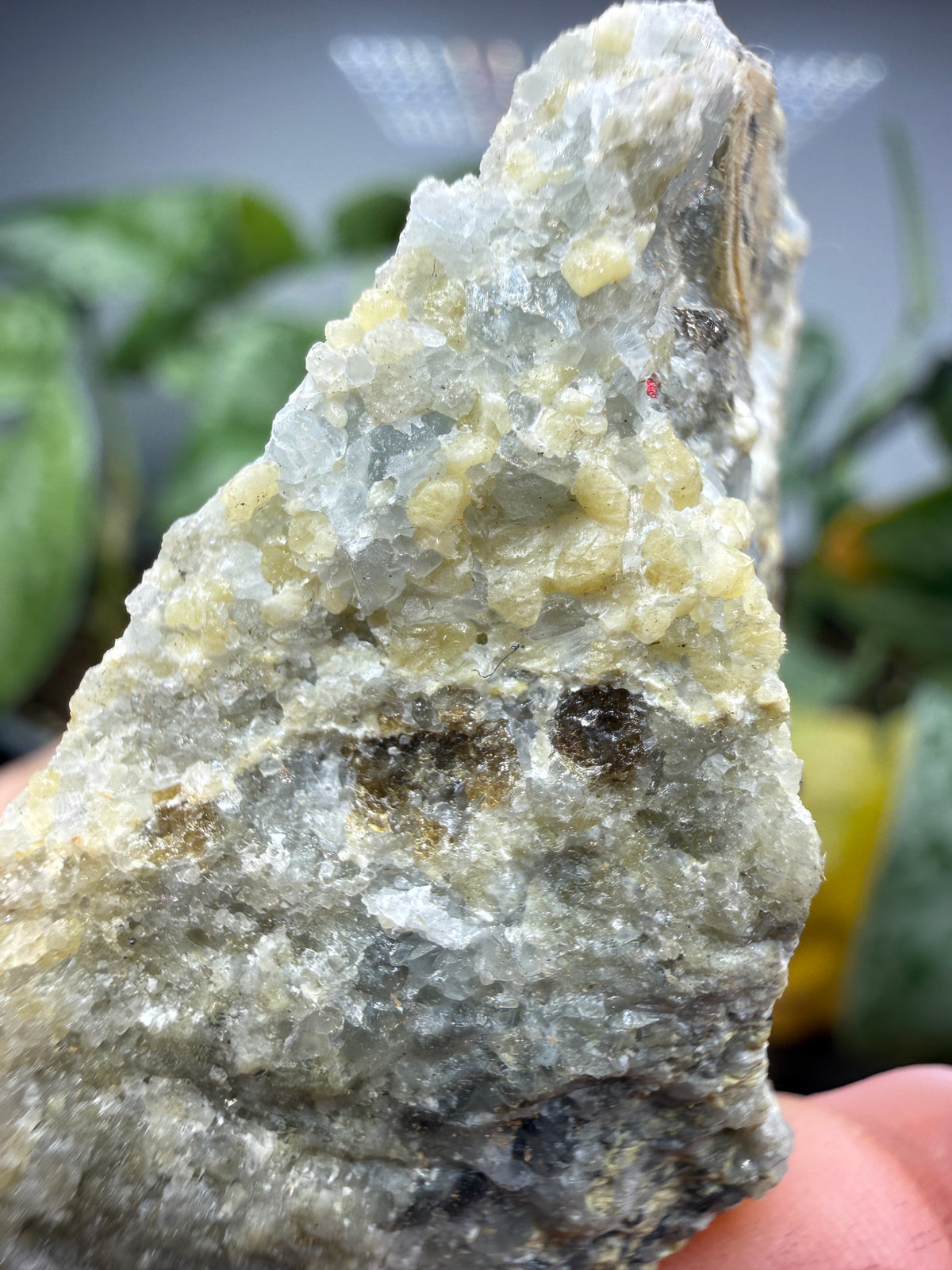 Merwinite with Vesuvianite- Crestmore Quarries (Probable), Crestmore, Jurupa Valley, Riverside County, California, USA
