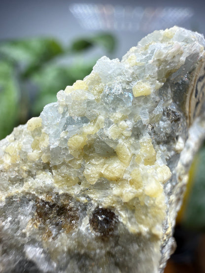Merwinite with Vesuvianite- Crestmore Quarries (Probable), Crestmore, Jurupa Valley, Riverside County, California, USA