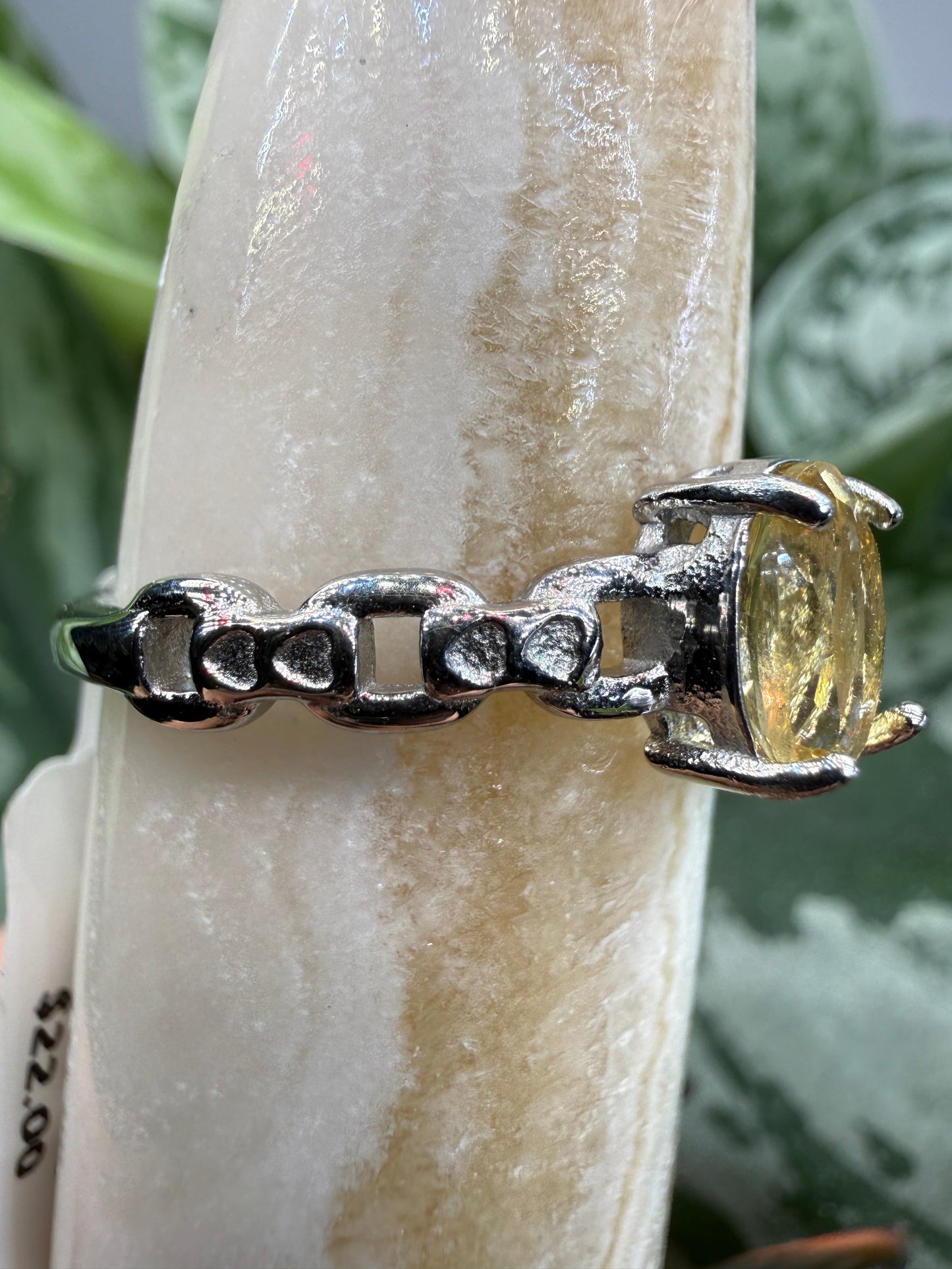 Faceted Citrine Ring Size 10 in 316L Stainless Steel- 6x8mm Oval Gemstone