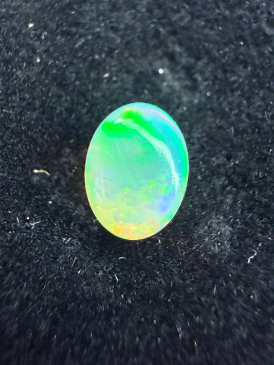 Natural Welo Opal Cabochon 8x6x4mm, 1ct- Full Spectrum Broadflash Crystal Opal