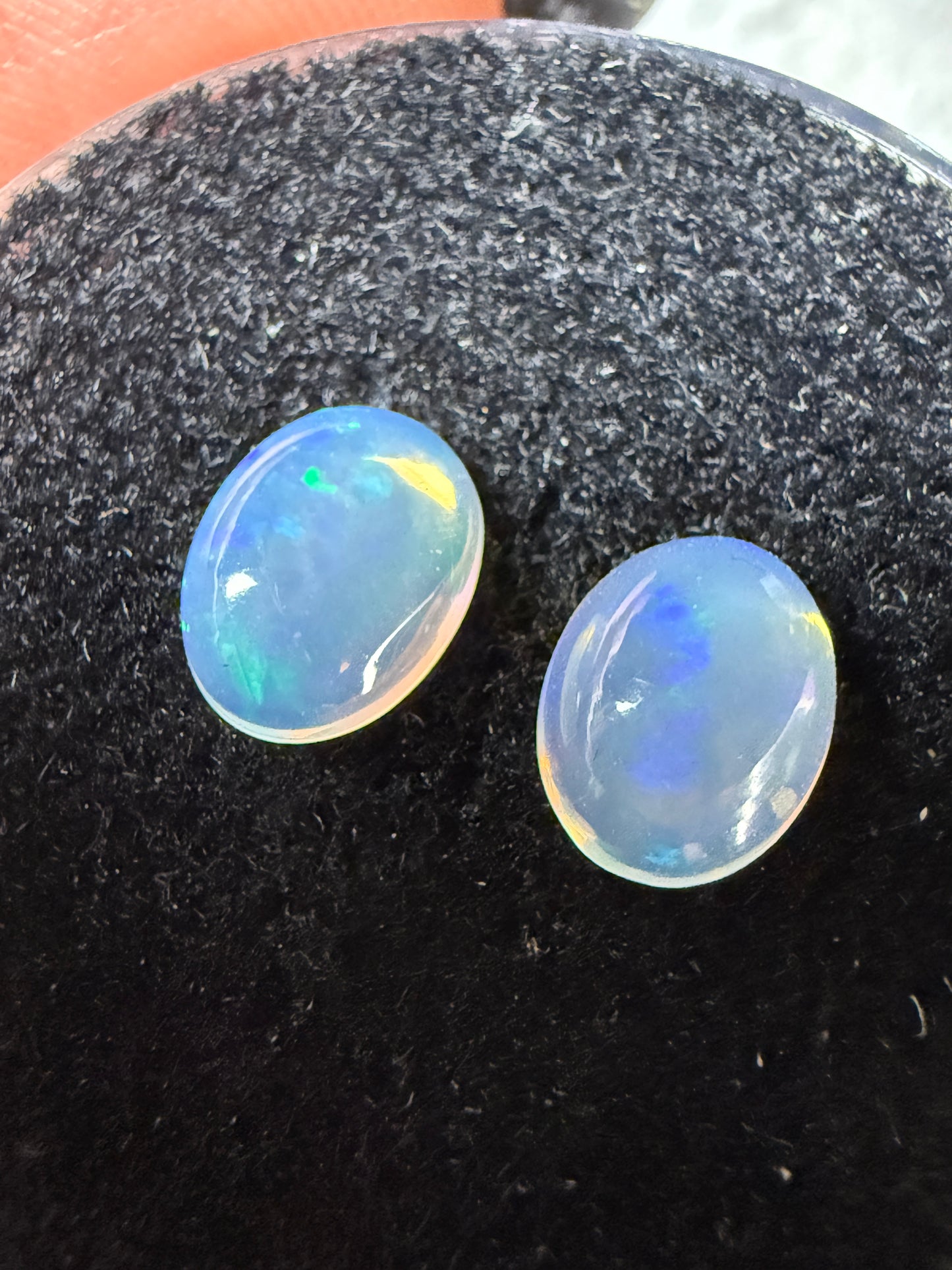 MATCHED PAIR! Natural Welo Opal Cabochon 8x6x3.5mm, 1.35ct total- Broadflash Crystal