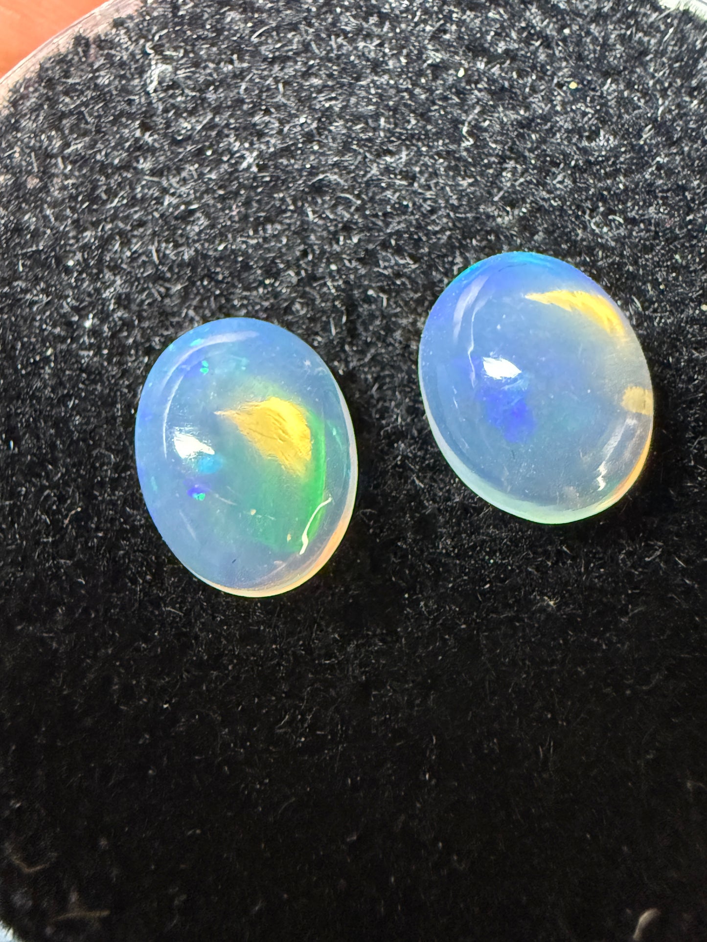 MATCHED PAIR! Natural Welo Opal Cabochon 8x6x3.5mm, 1.35ct total- Broadflash Crystal