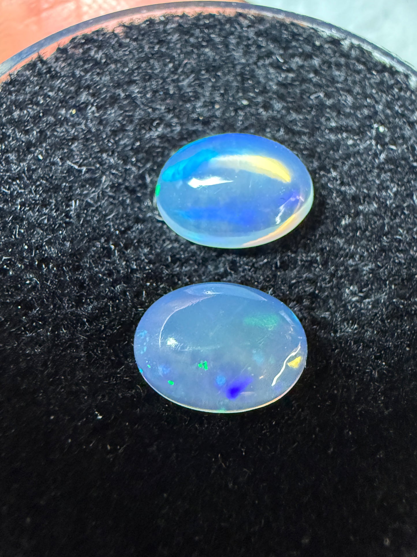 MATCHED PAIR! Natural Welo Opal Cabochon 8x6x3.5mm, 1.35ct total- Broadflash Crystal