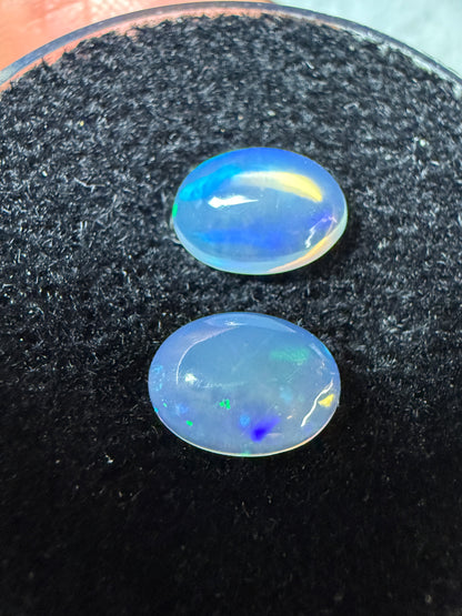 MATCHED PAIR! Natural Welo Opal Cabochon 8x6x3.5mm, 1.35ct total- Broadflash Crystal
