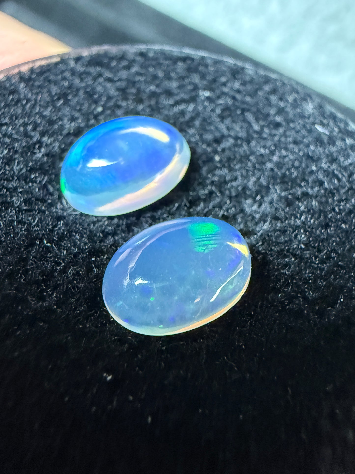 MATCHED PAIR! Natural Welo Opal Cabochon 8x6x3.5mm, 1.35ct total- Broadflash Crystal