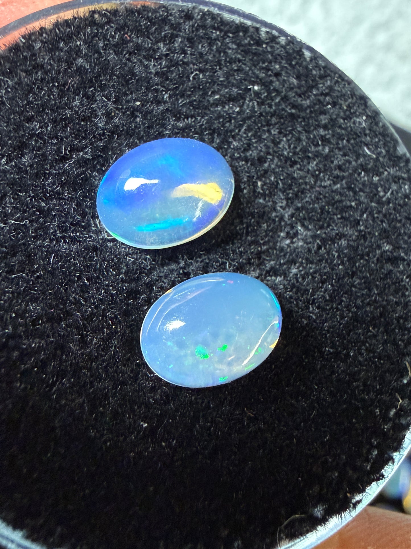 MATCHED PAIR! Natural Welo Opal Cabochon 8x6x3.5mm, 1.35ct total- Broadflash Crystal