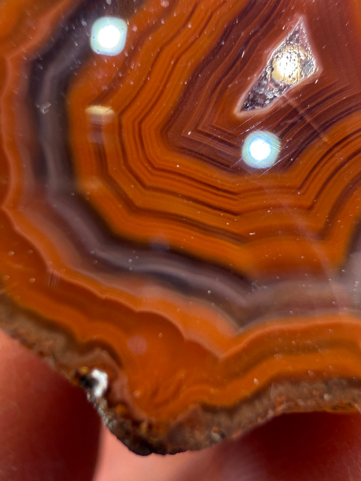 Banded Agate with Quartz Druzy- Mexico