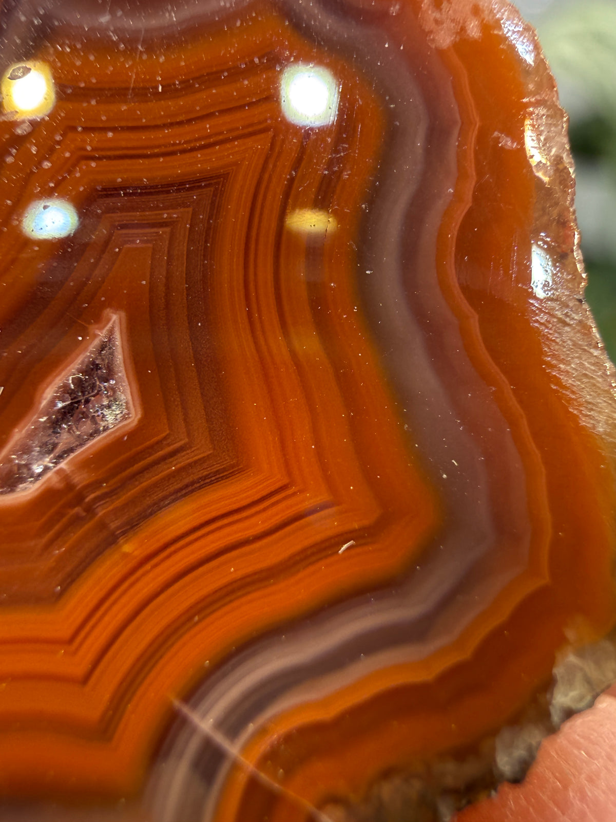 Banded Agate with Quartz Druzy- Mexico