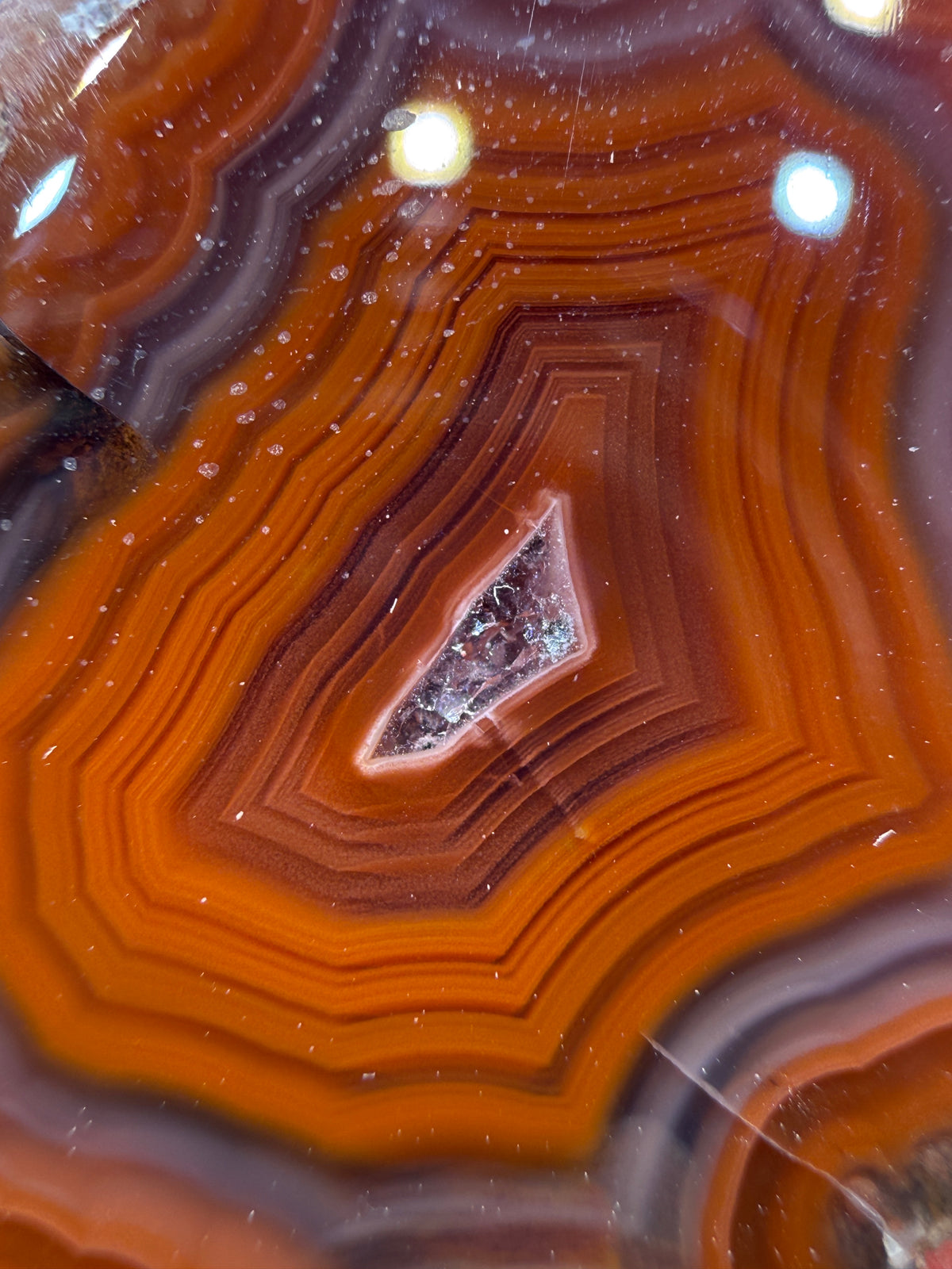 Banded Agate with Quartz Druzy- Mexico