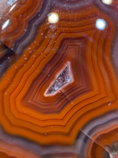 Banded Agate with Quartz Druzy- Mexico