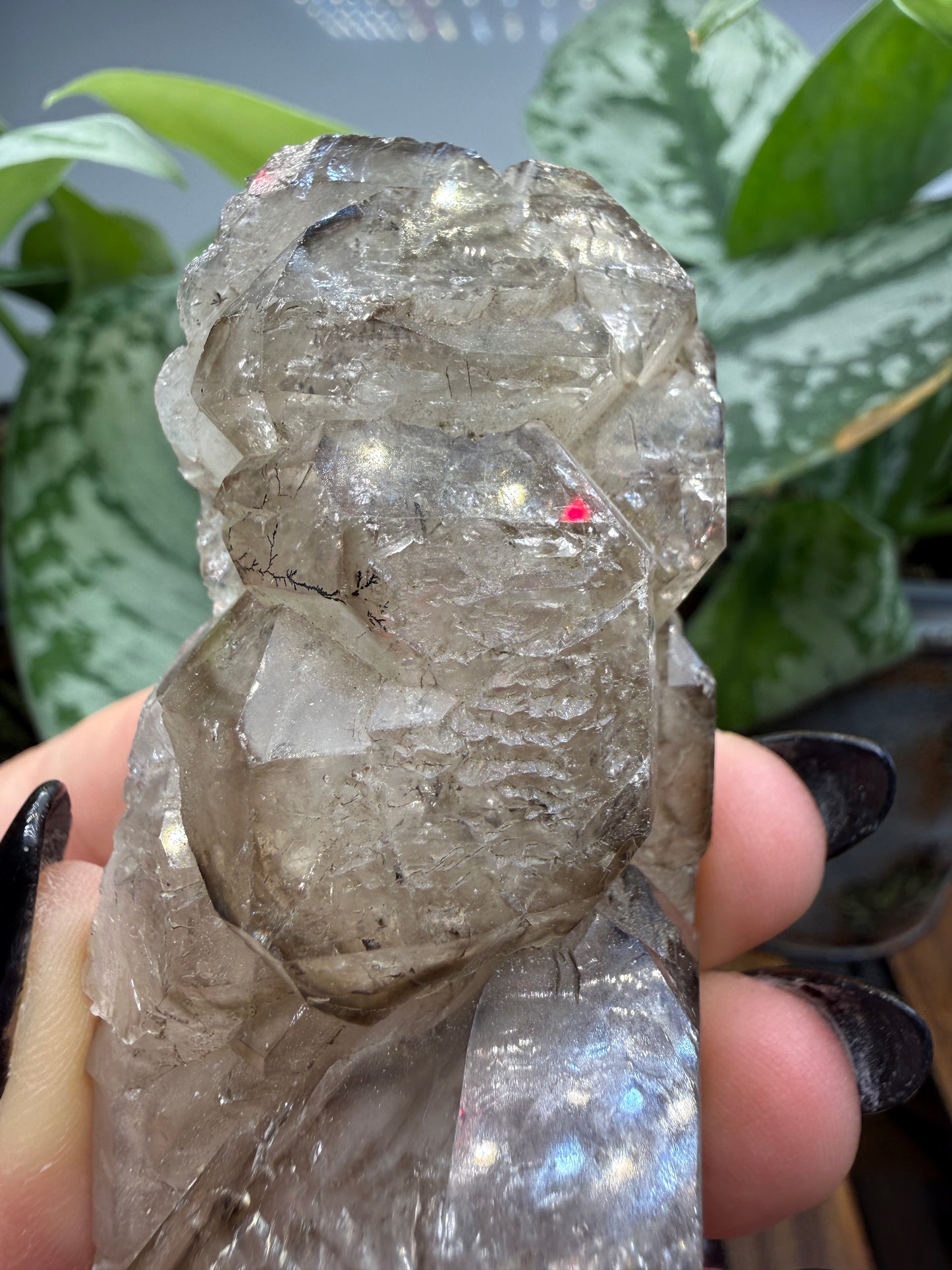 Etched Smoky Quartz, var. 'Crocodile Quartz'- Minas Gerais, Brazil