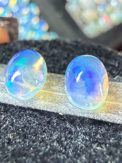 Matched Pair Natural Welo Opal Cabochon 7x5x2.5mm, 0.975ct total- Broadflash