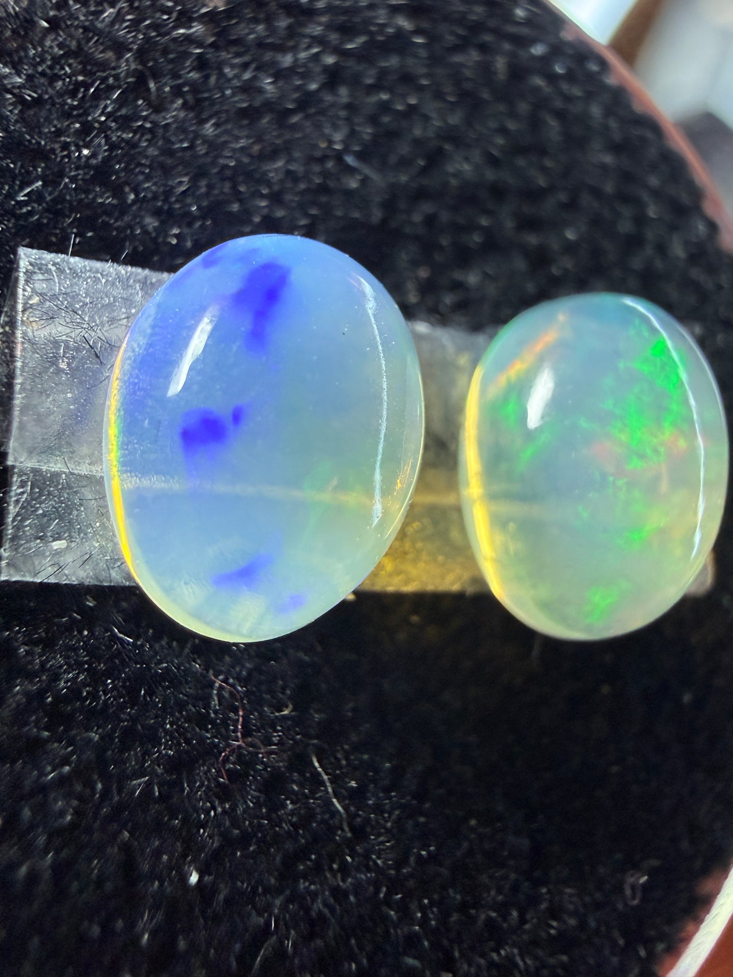 Matched Pair Natural Welo Opal Cabochon 9x7x5mm, 2.785ct total- Broadflash